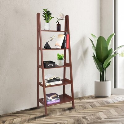 Sthilaire 72" H x 24.76" W Wood Ladder Bookcase - Image 0