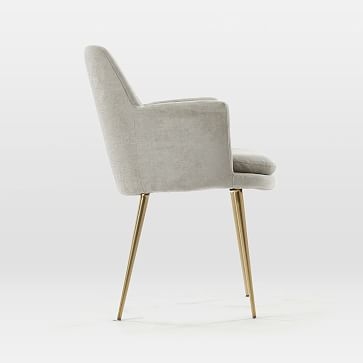 Finley Wing Dining Chair, Performance Coastal Linen, Oatmeal, Gunmetal - Image 3