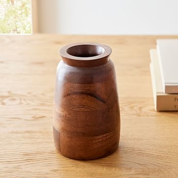 Wood Vase, Cool Walnut, 7 inches - Image 3