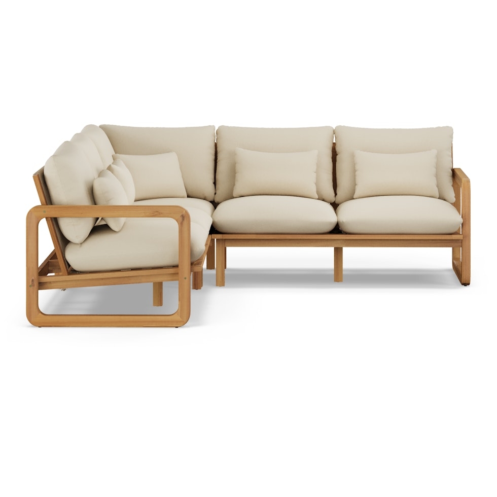 Laholm 94" Outdoor Corner Sectional - Dravite Ivory - Image 2