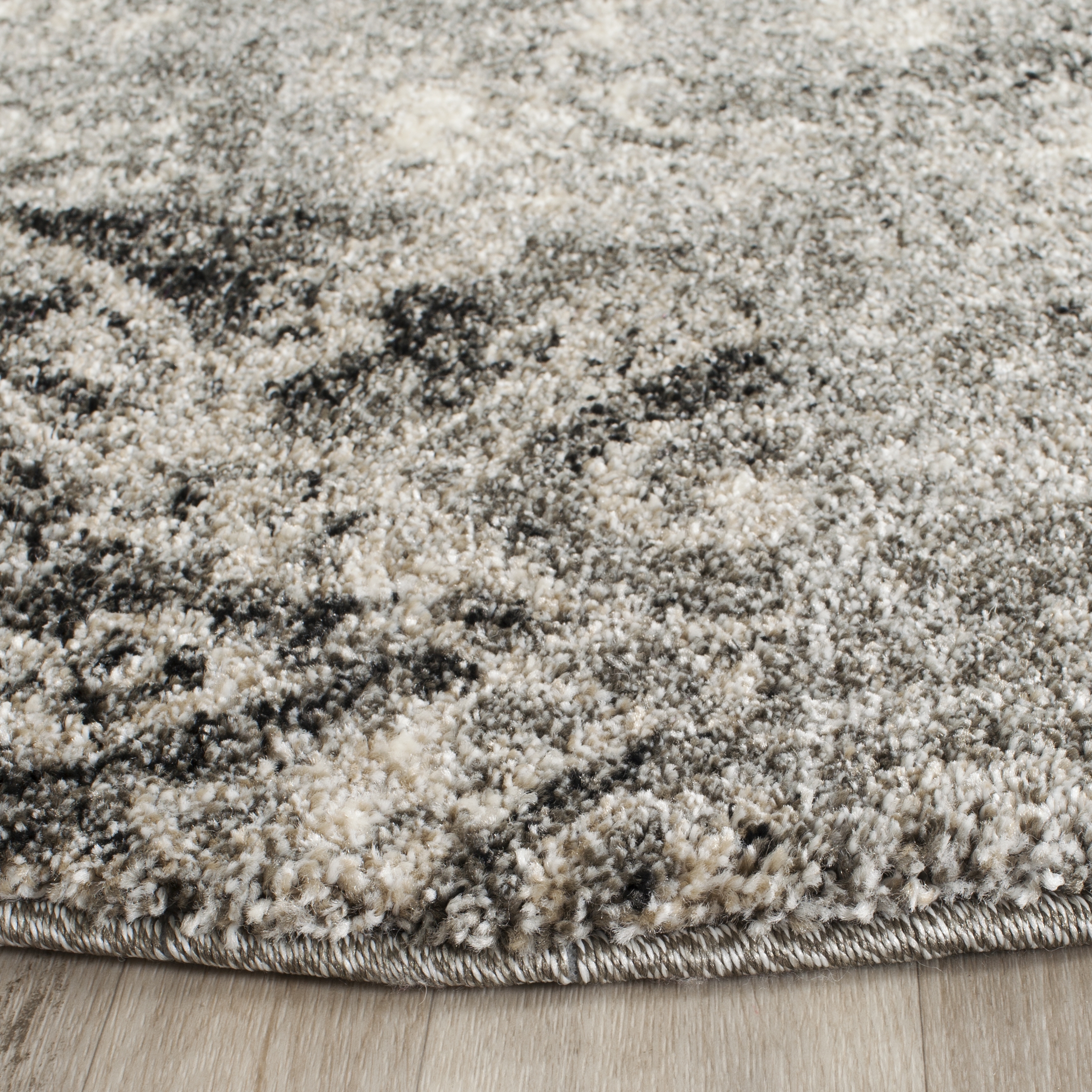 Arlo Home Woven Area Rug, RET2137-1180, Cream/Grey,  6' X 6' Round - Image 2