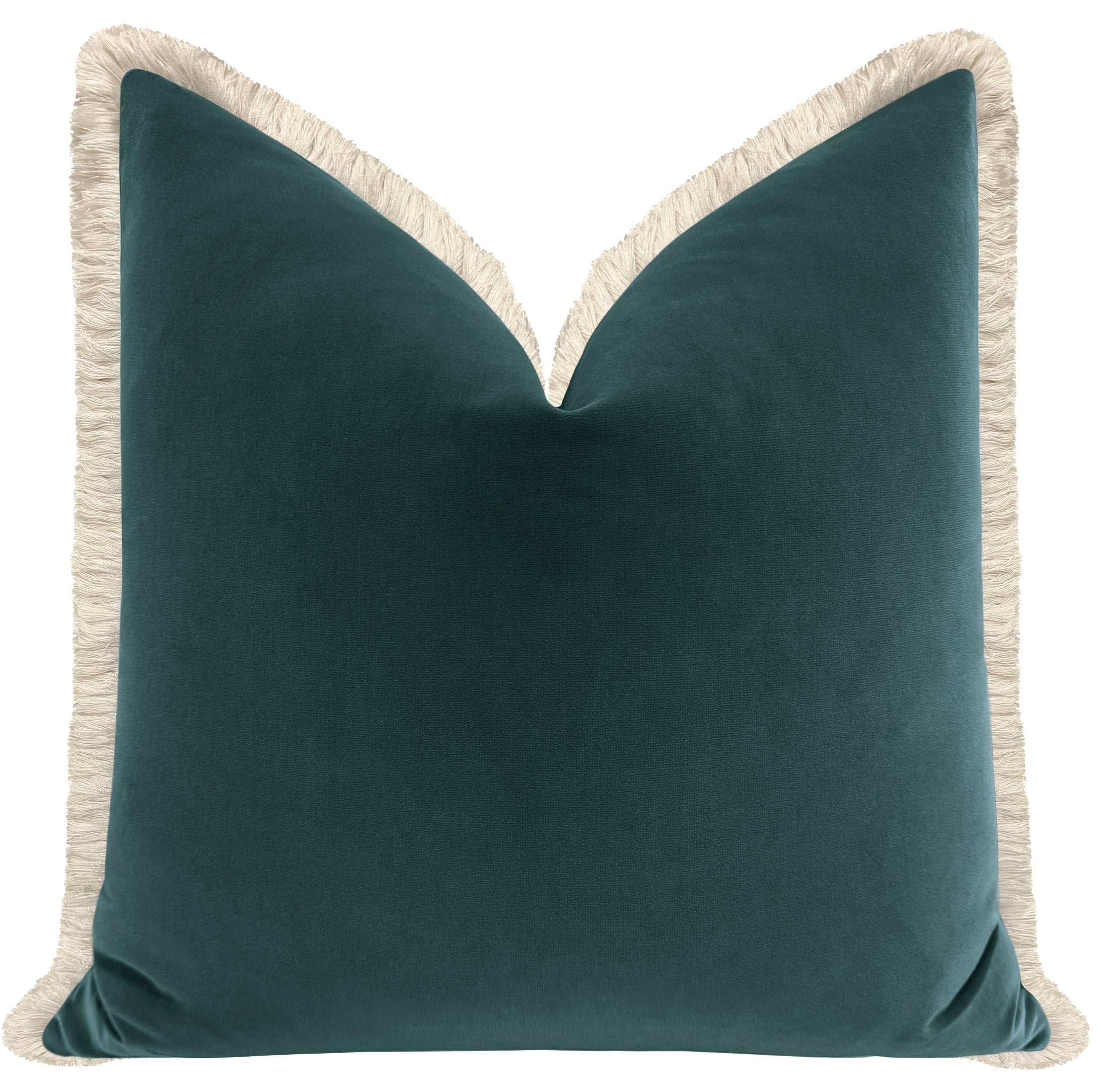 SIGNATURE VELVET // AEGEAN + FRINGE - Sample 4" X 4" / Natural Fringe - Image 2