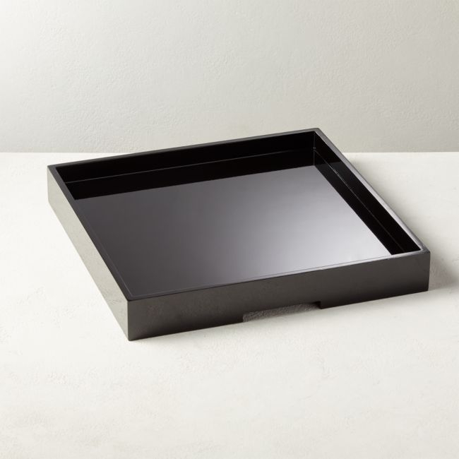 Hi-Gloss Large Black Square Tray - Image 0