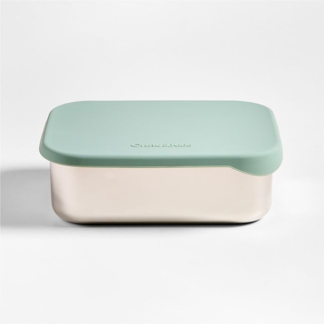 Green Stainless Steel Dual Compartment Lunch Container - Image 0