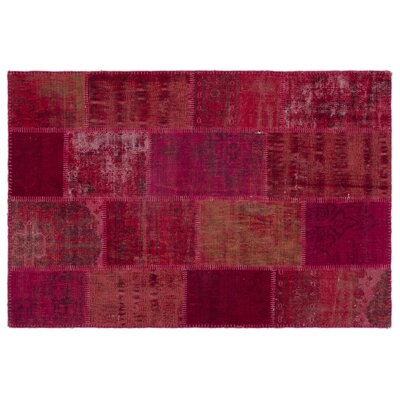 One-of-a-Kind Fernly Hand-Knotted 1960s Red 3'11" x 5'11" Area Rug - Image 0