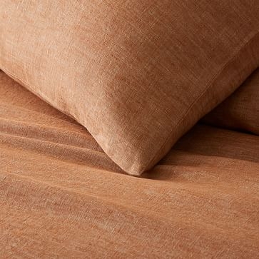 European Flax Linen King/Cal. King Duvet, Slate Melange Stripe - Image 1