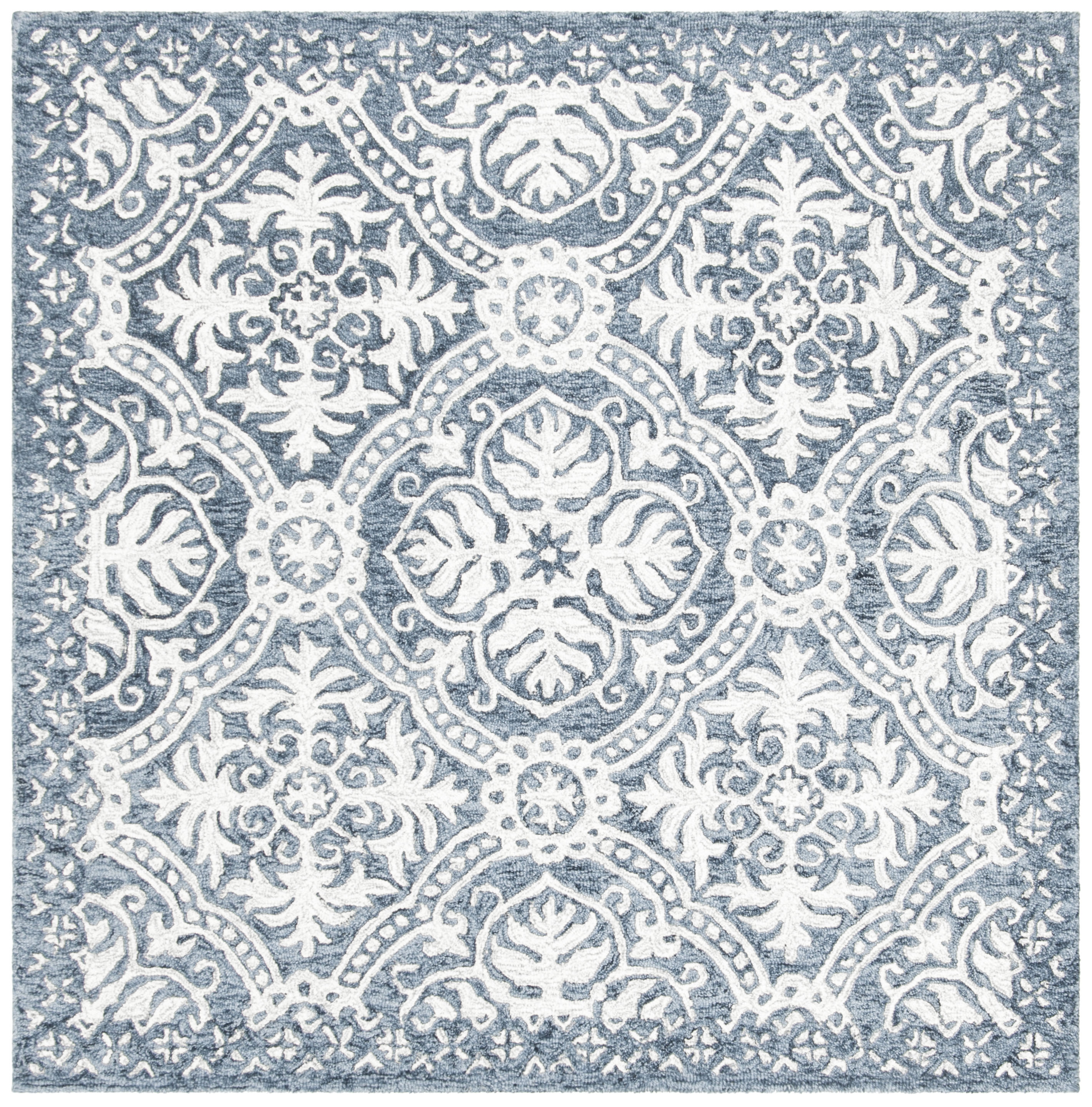 Arlo Home Hand Tufted Area Rug, MLP606M, Blue/Ivory,  5' X 5' Square - Image 0