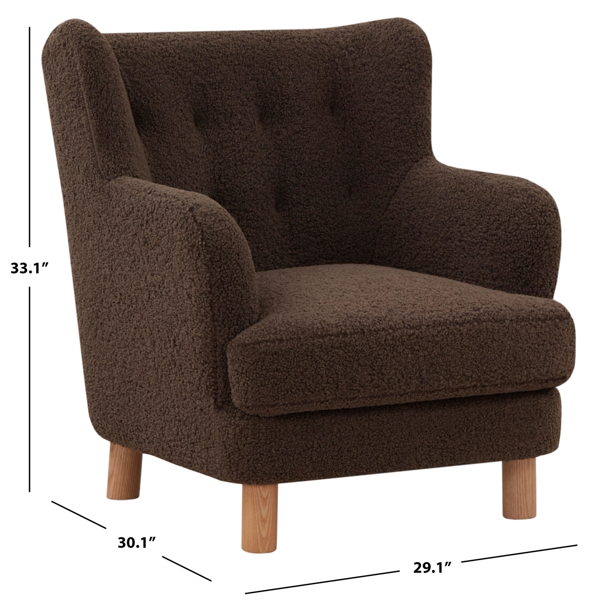 Rainier Wingback Accent Chair - Dark Brown/Natural - Image 5