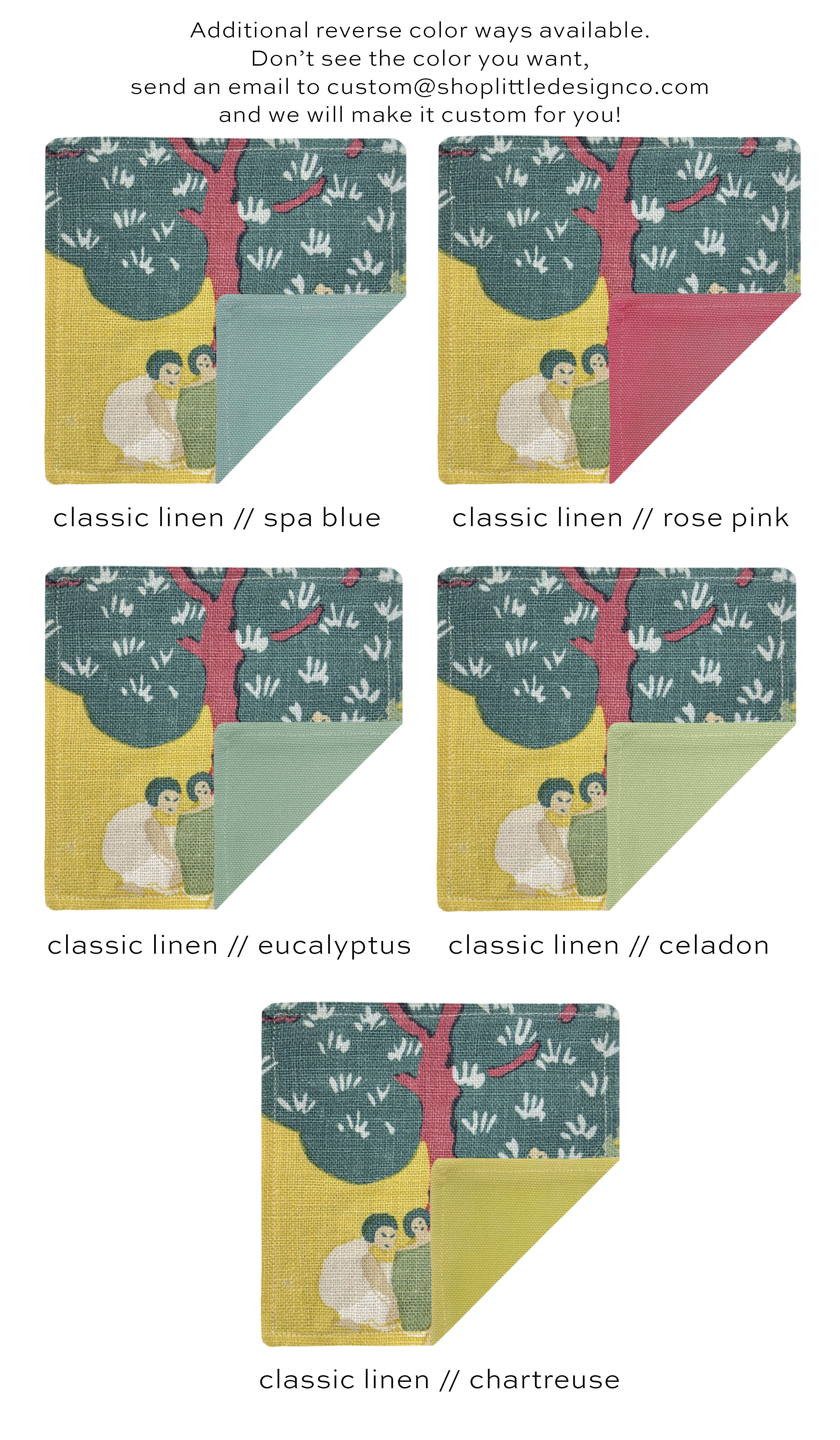 COCKTAIL NAPKINS :: PEARL RIVER // YELLOW | SCHUMACHER - Eucalyptus - Image 3