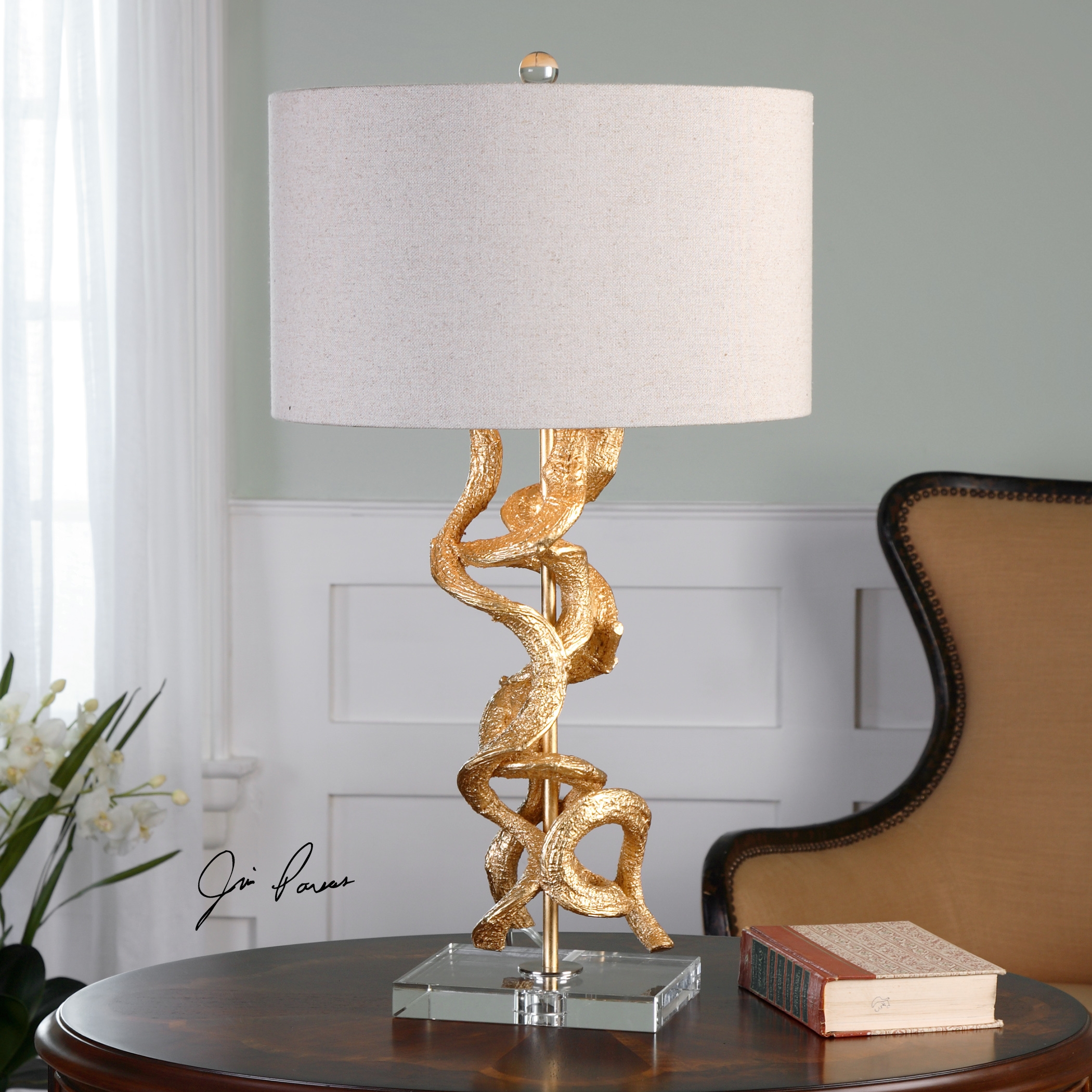 Twisted Vines Gold Table Lamp - Image 0