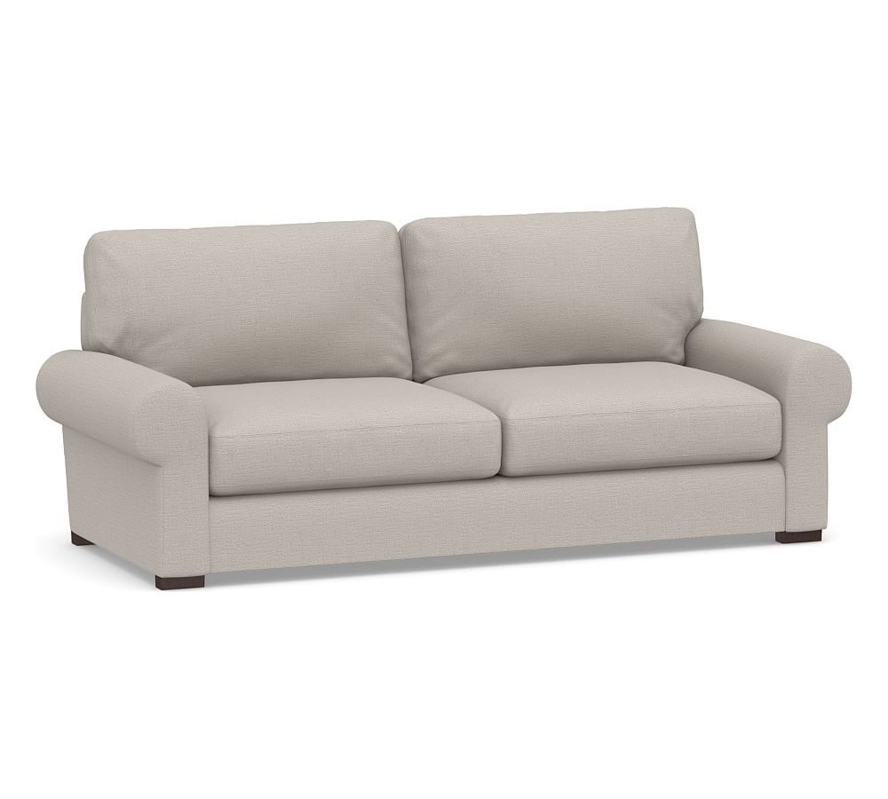 Turner Roll Arm Upholstered Sofa 2x2 87.5", Down Blend Wrapped Cushions, Chunky Basketweave Stone - Image 0