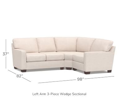 Buchanan Square Arm Upholstered Right Arm 3-Piece Wedge Sectional, Polyester Wrapped Cushions, Chenille Basketweave Taupe - Image 3