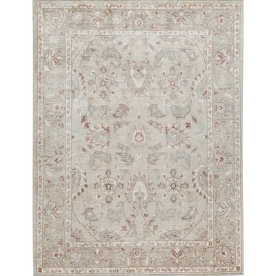 Oriental Hand-Knotted Wool Light Green/Light Green Area Rug - Image 0