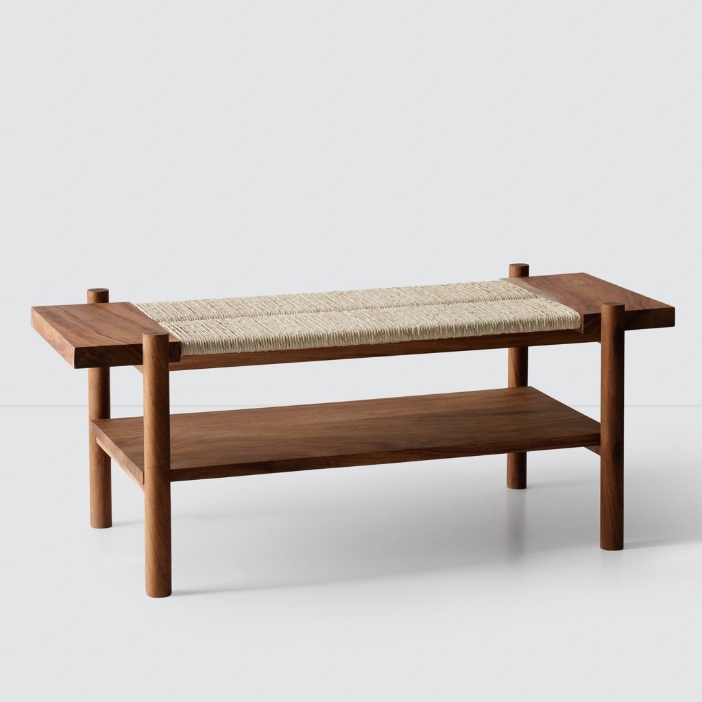 The Citizenry San Pedro Woven Bench | Medium | Dark Wood - Image 0