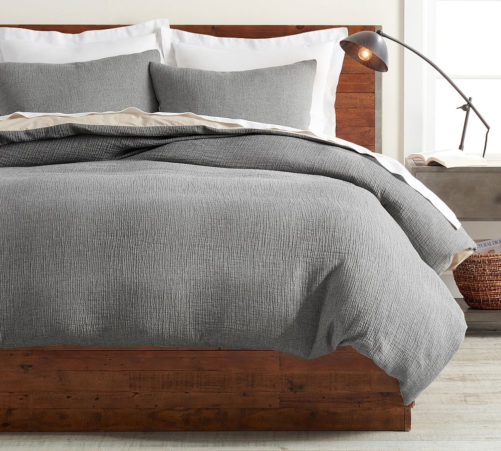 Charcoal Soft Cotton Duvet Cover, Full/Queen - Image 0