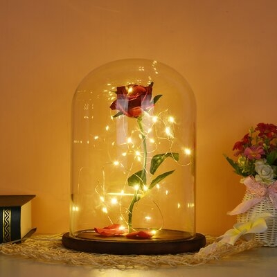 Harvell Rose Simulation Glass Shade Led Light - Image 0