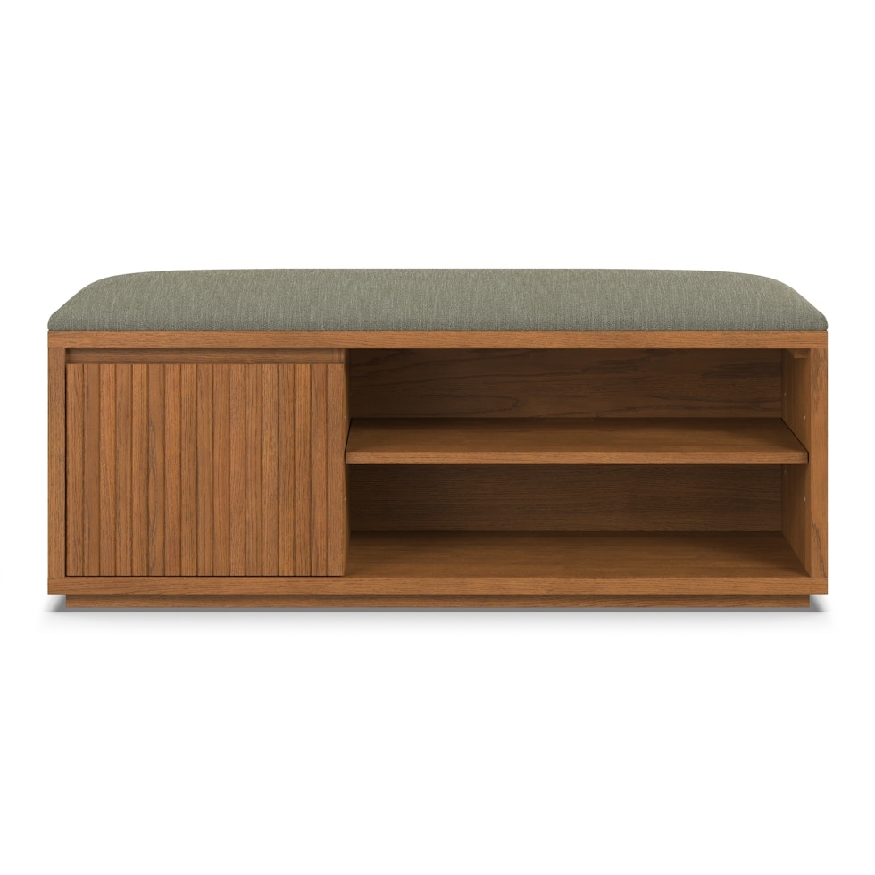 Kouva 47" Bench - Smoked Oak and Algonquin Green - Image 2