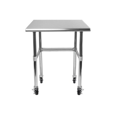 Stainless Steel Work Table Open Base  Wheels Work Station Metal Work Bench in , 38" H x 12" W x 24" D - Image 0