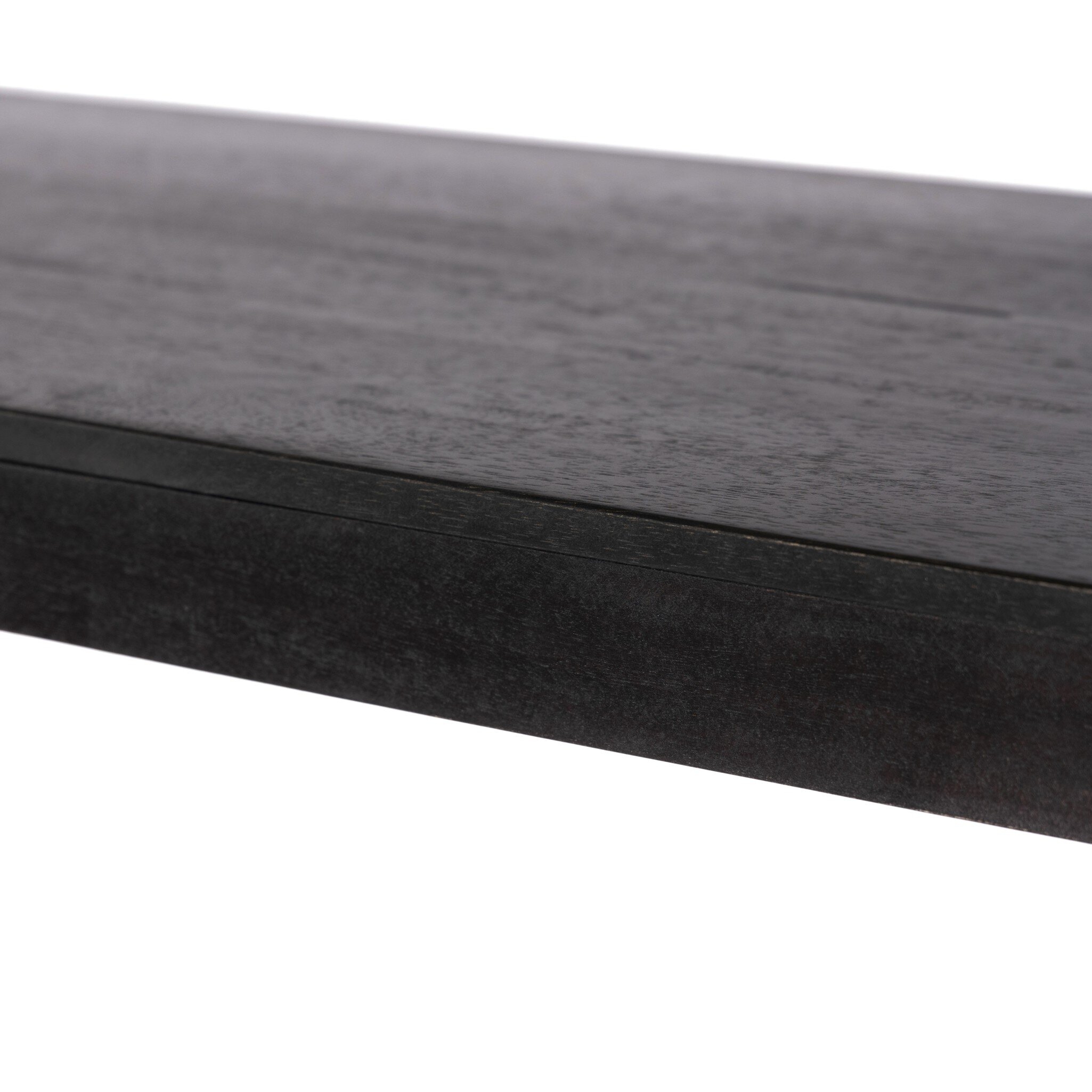 Reza Wide Bookcase - Worn Black Acacia - Image 10