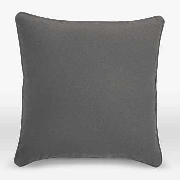 Upholstery Fabric Pillow Cover, Welt Seam, 18"x18", Marled Microfiber, Heather Gray - Image 0