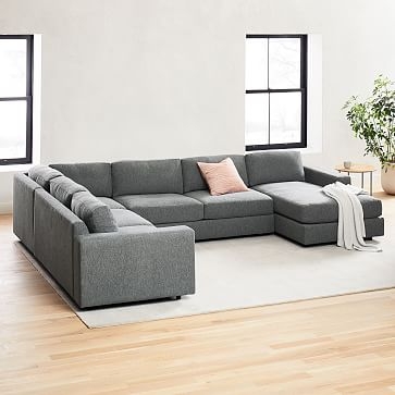 Urban 116" Left 4-Piece Chaise Sectional, Performance Velvet, Silver, Down Blend Fill - Image 3