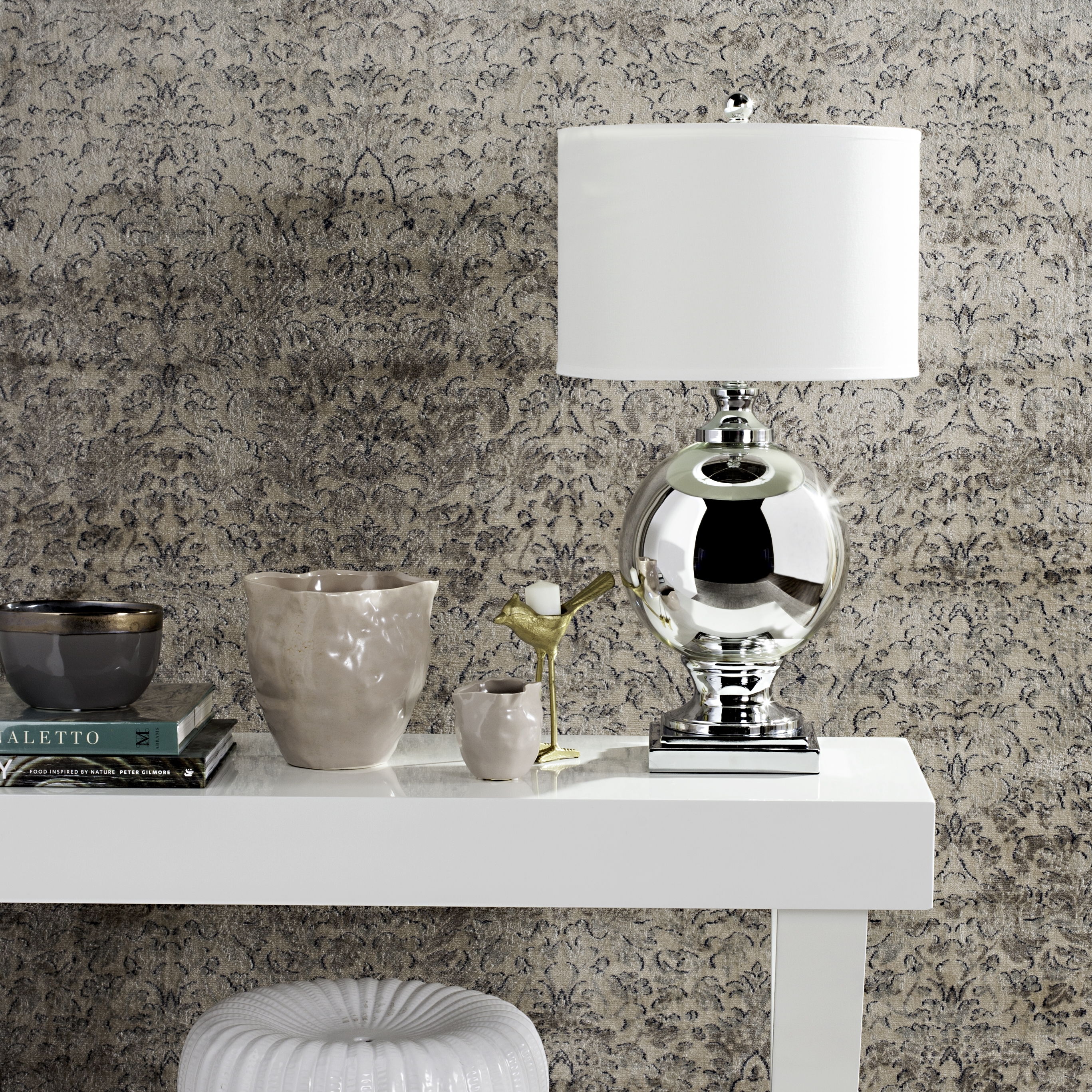 Alcott 28-Inch H Glass Table Lamp - Silver - Safavieh - Image 2