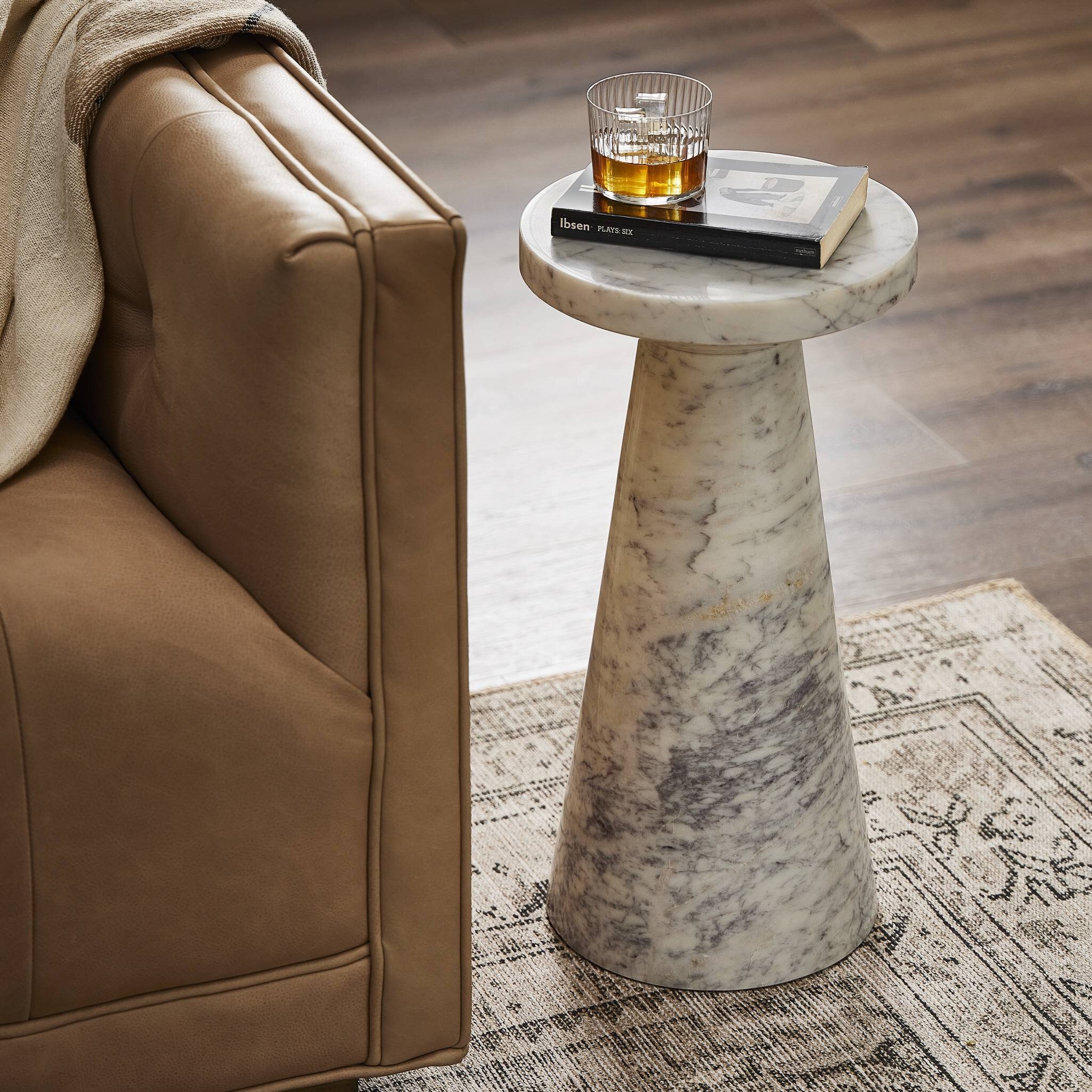 Mabel Nesting End Table - Veined White Marble - Image 3
