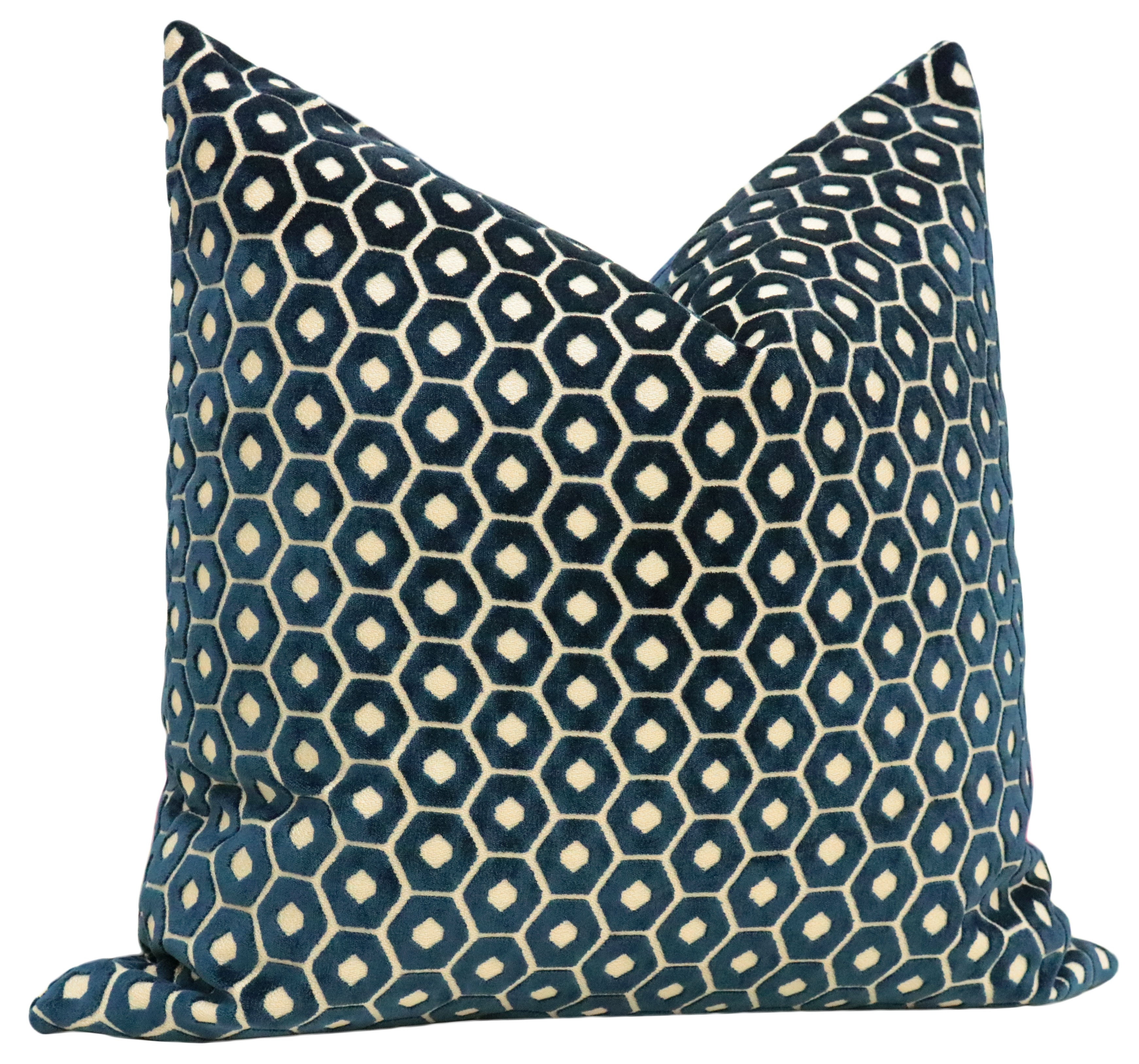 PALOMA CUT VELVET // NAVY BLUE - BY THE YARD - Image 1