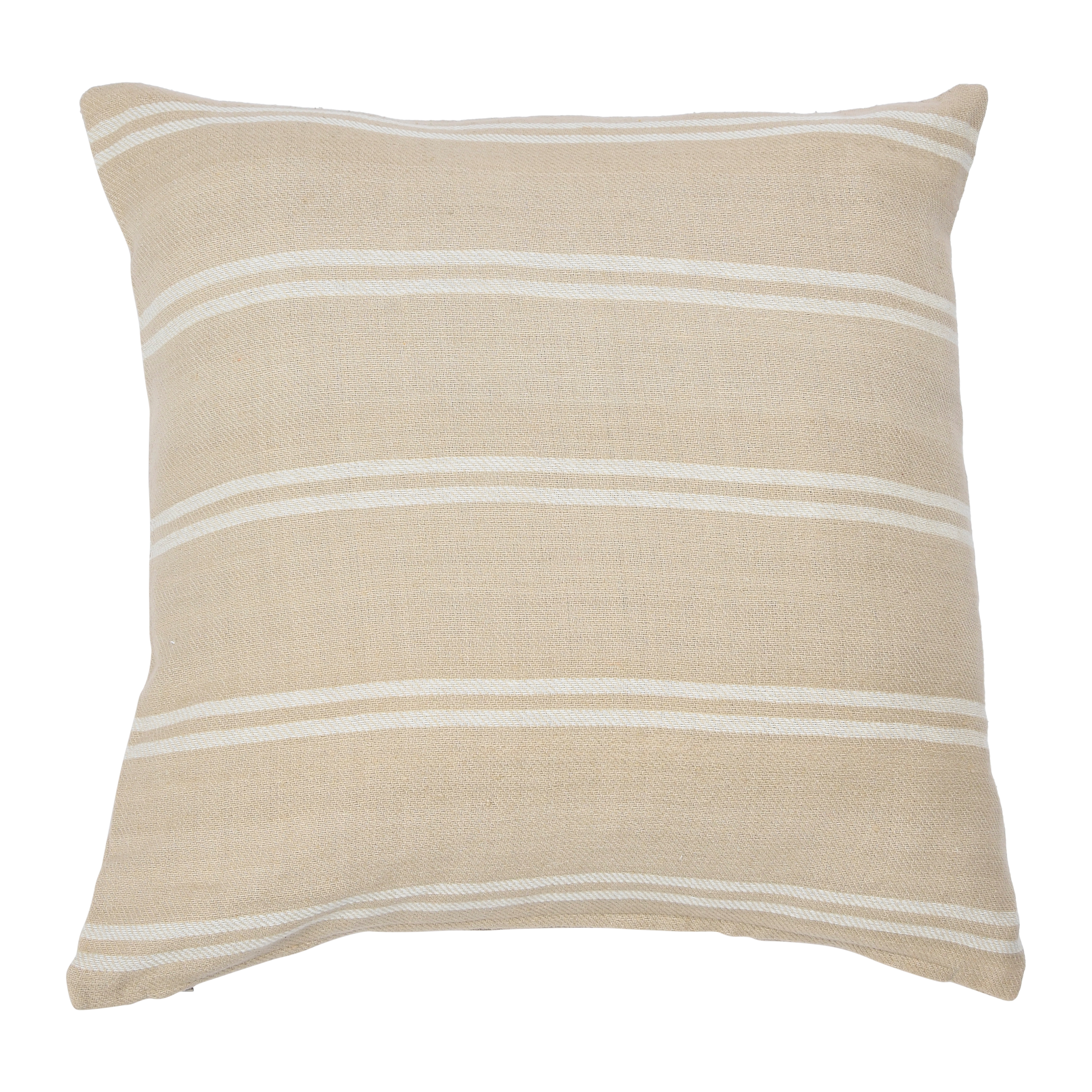 20" Square Interwoven Double-Striped Cotton Pillow - Image 0