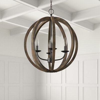 Ricciardo 4 - Light Candle Style Globe Chandelier with Wrought Iron Accents - Image 0