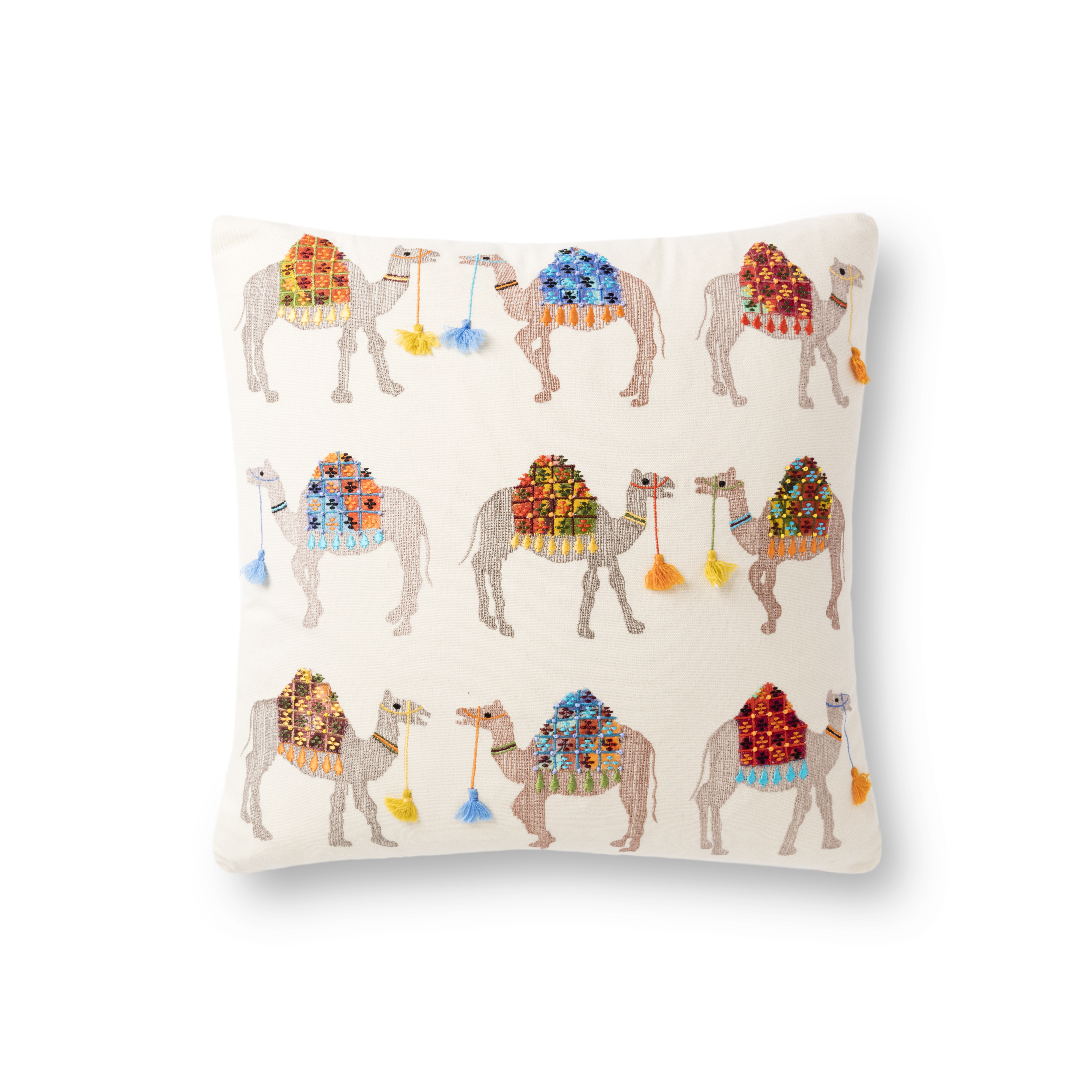 Loloi Pillows P0868 Natural / Multi 18" x 18" Cover Only - Image 0