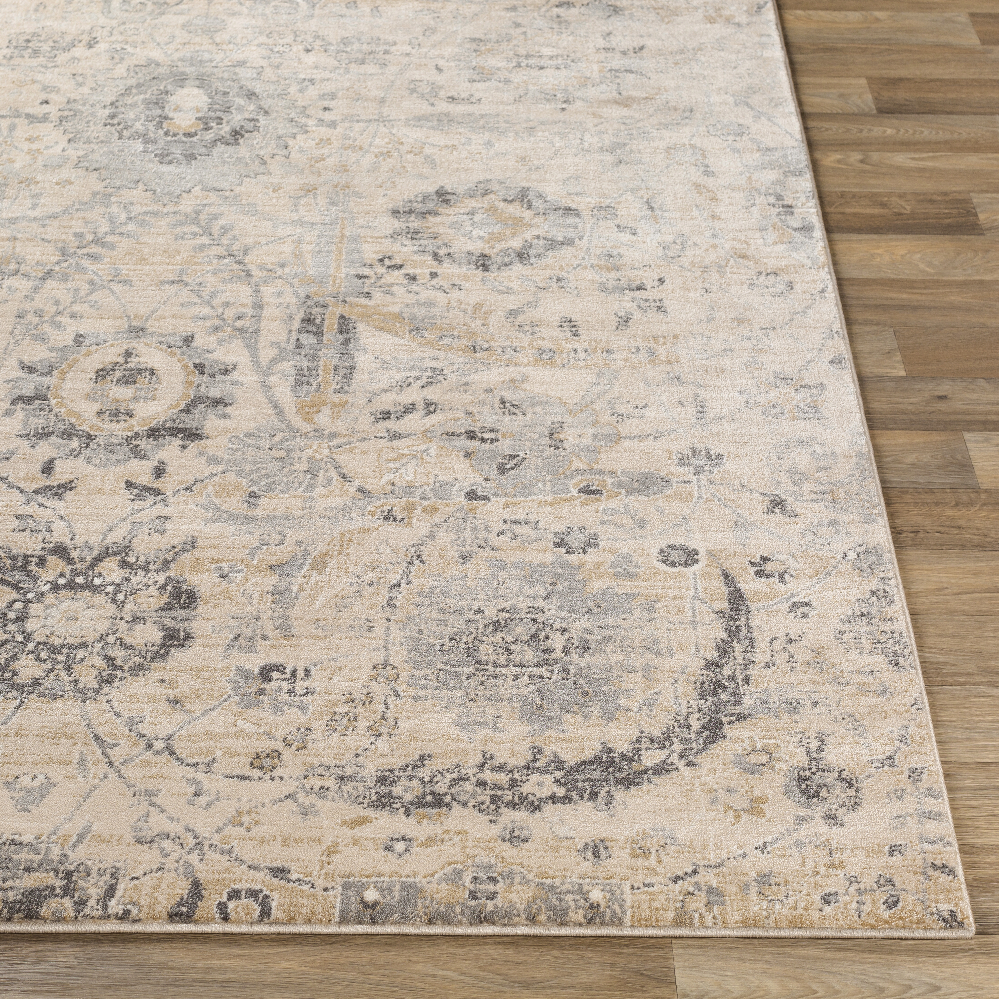 Indigo Beige Indoor 4'2" x 5'7" Machine Woven Rug - Image 2