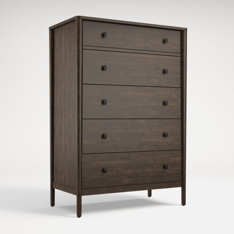 Gia Charcoal Cherry 5-Drawer Chest - Image 1