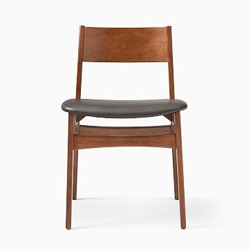Baltimore Dining Chair, Vegan Leather, Cinder, Walnut, Set of 2 - Image 2