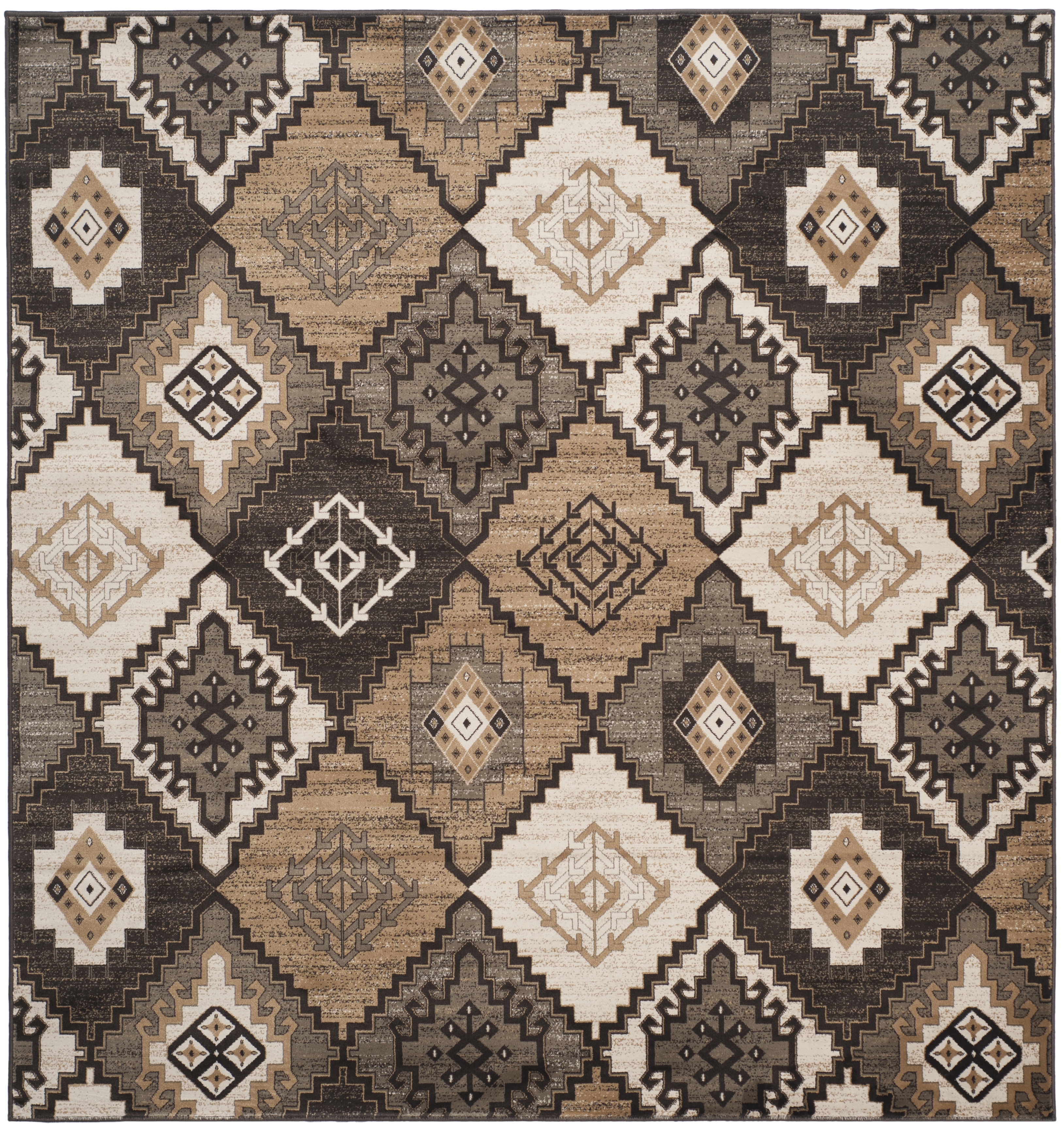 Arlo Home Woven Area Rug, VTG577F, Black/Ivory,  6' 7" X 6' 7" Square - Image 0