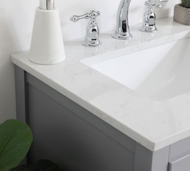 Clemens Single Sink Vanity Cabinet, White, 24" - Image 4