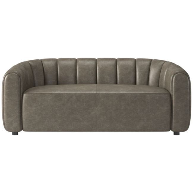 Fitz 72.5" Leather Loveseat Bello Grey - Image 0