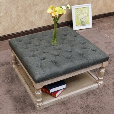 Euphony 30" Shelved Tufted Square Cocktail Ottoman - Image 0