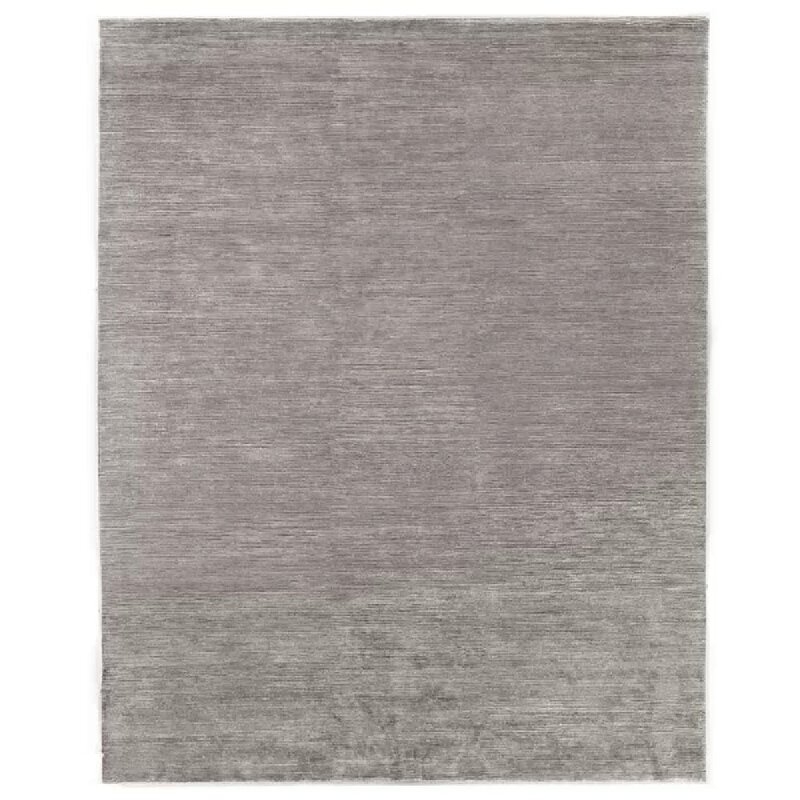 EXQUISITE RUGS Crush Hand-Knotted Dark Silver/Silver Area Rug - Image 0