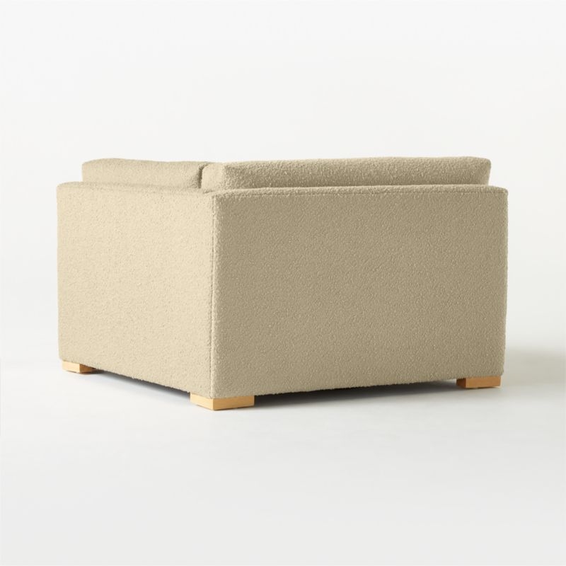 Piazza Camel Brown Boucle Corner Chair with White Oak Legs - Image 4