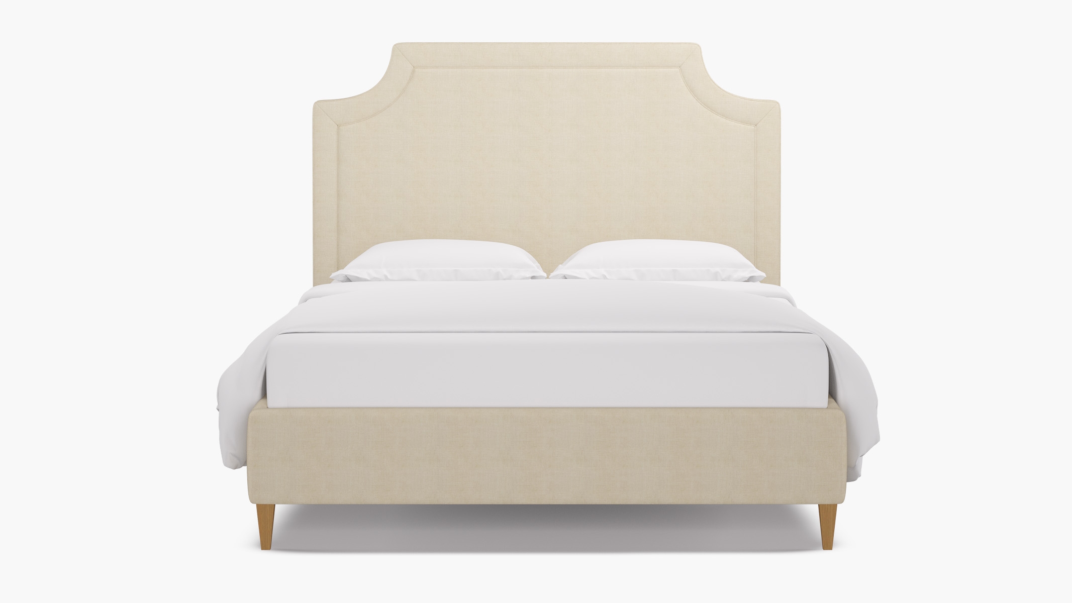 Deco Bed, Talc Everyday Linen, Natural Square Tapered Leg, King - Image 0