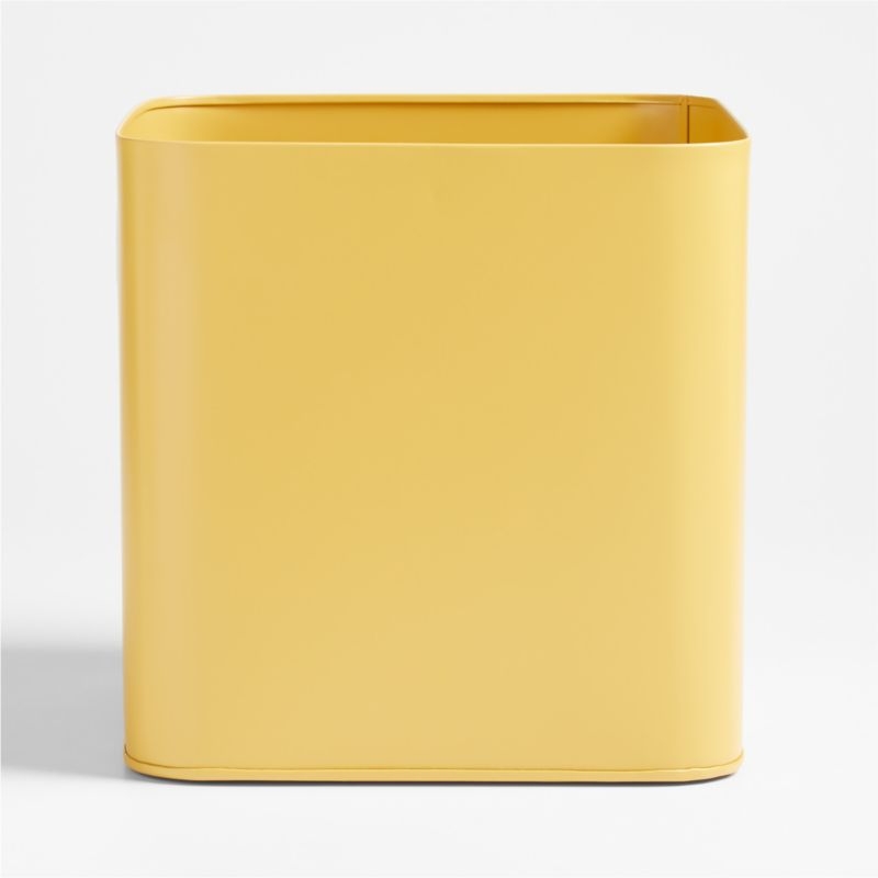 Outline Ochre Yellow Metal Storage Bin with Handles - Image 3