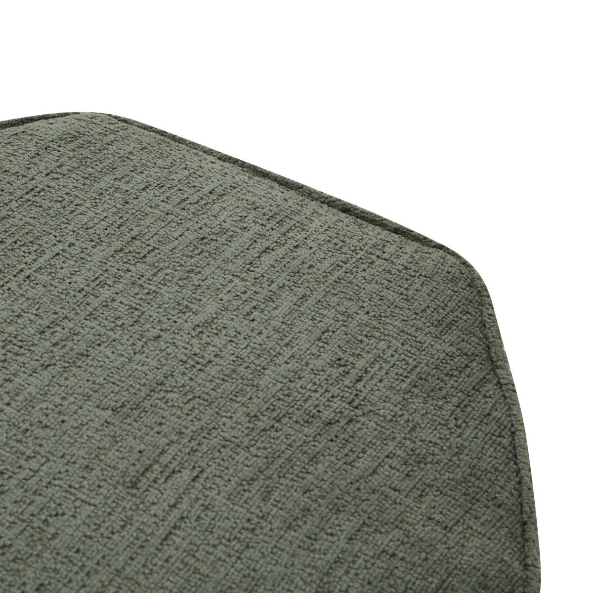 Rosaria Chenille Hexagon Ottoman - Dark Green - Image 2