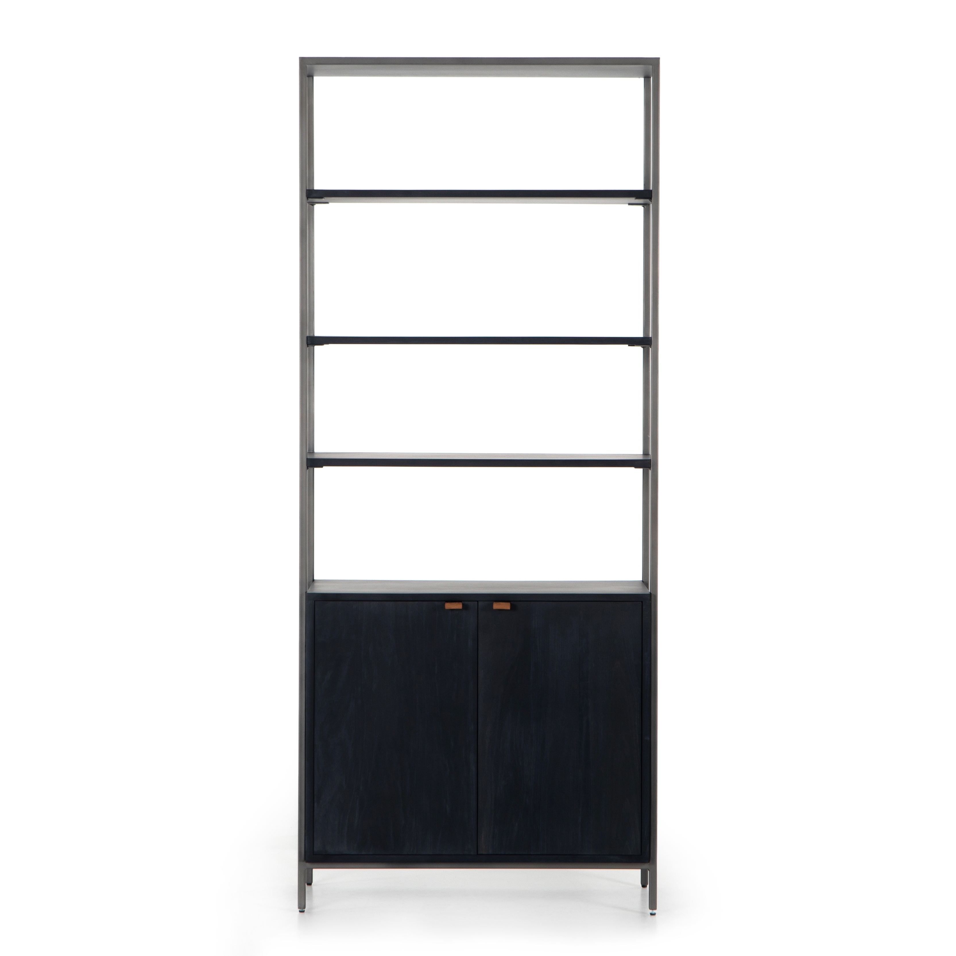 Trey Modular Wide Bookcase - Black Wash Poplar - Image 3