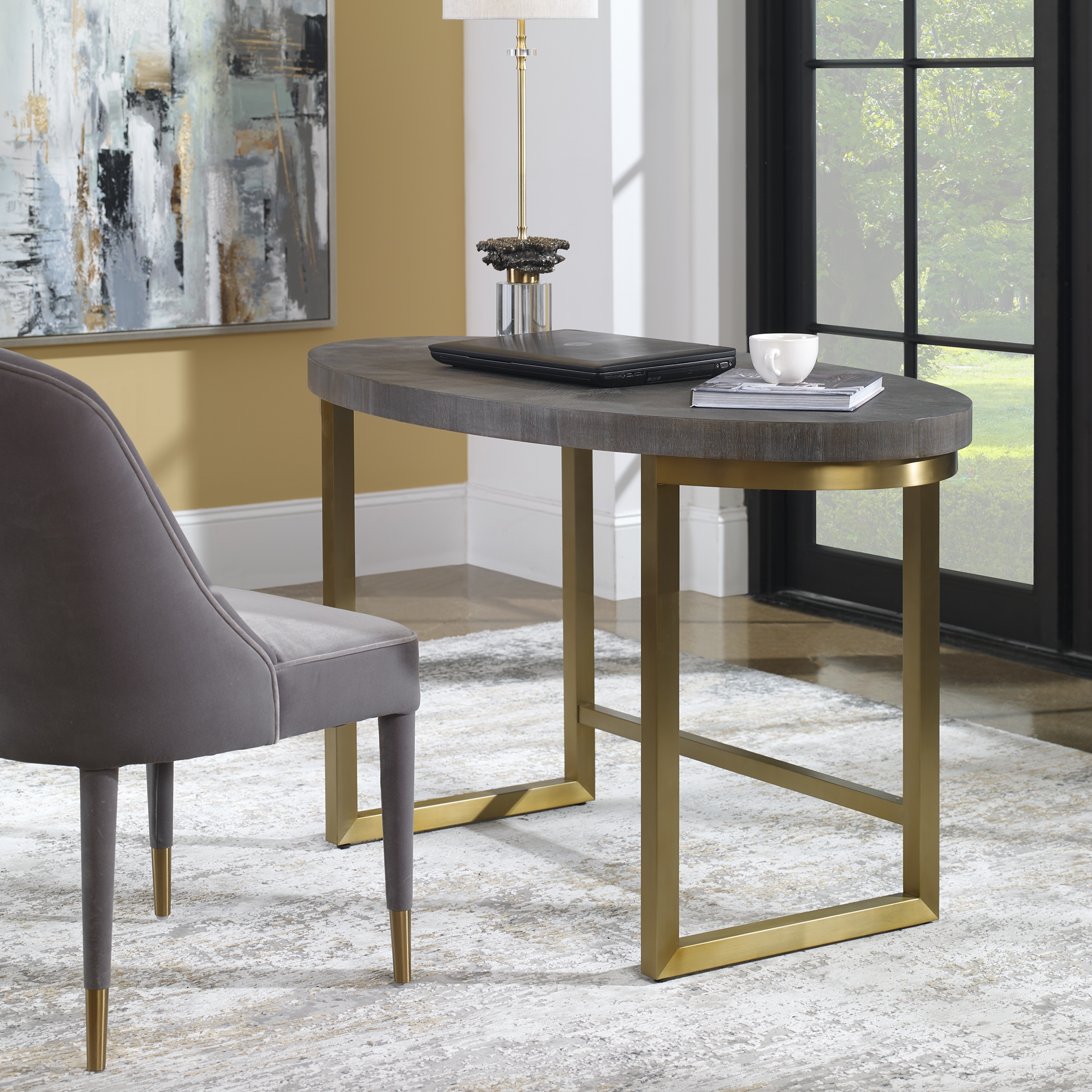 Taja Walnut Oval Desk - Image 1