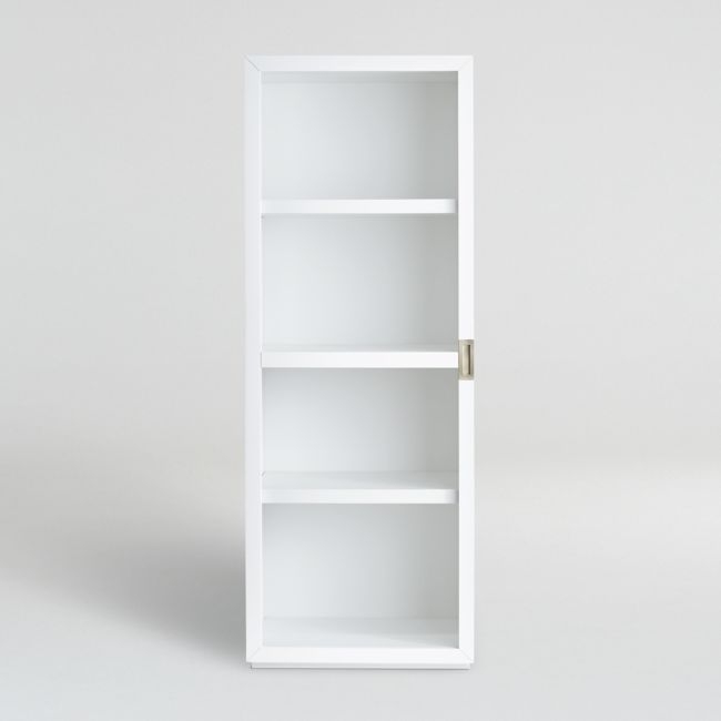 Aspect White Bookcase with Glass Door - Image 0