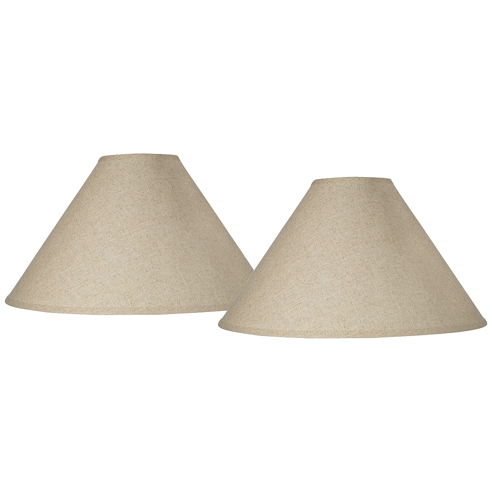 Springcrest Fine Burlap Set of 2 Empire Lamp Shades 6x21x13.5 (Spider) - Image 0