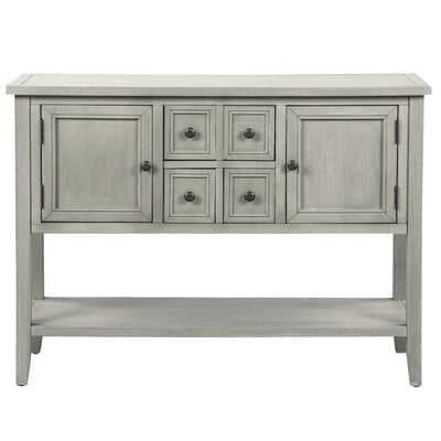 Trexm Cambridge Series Buffet Sideboard Console Table With Bottom Shelf (lime White) - Image 0