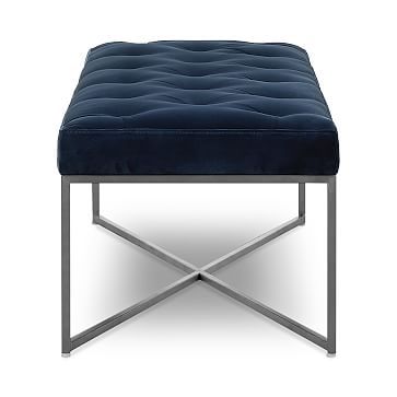 Maeve Rectangle Ottoman, Poly, Weave, Marble, Stainless Steel - Image 2