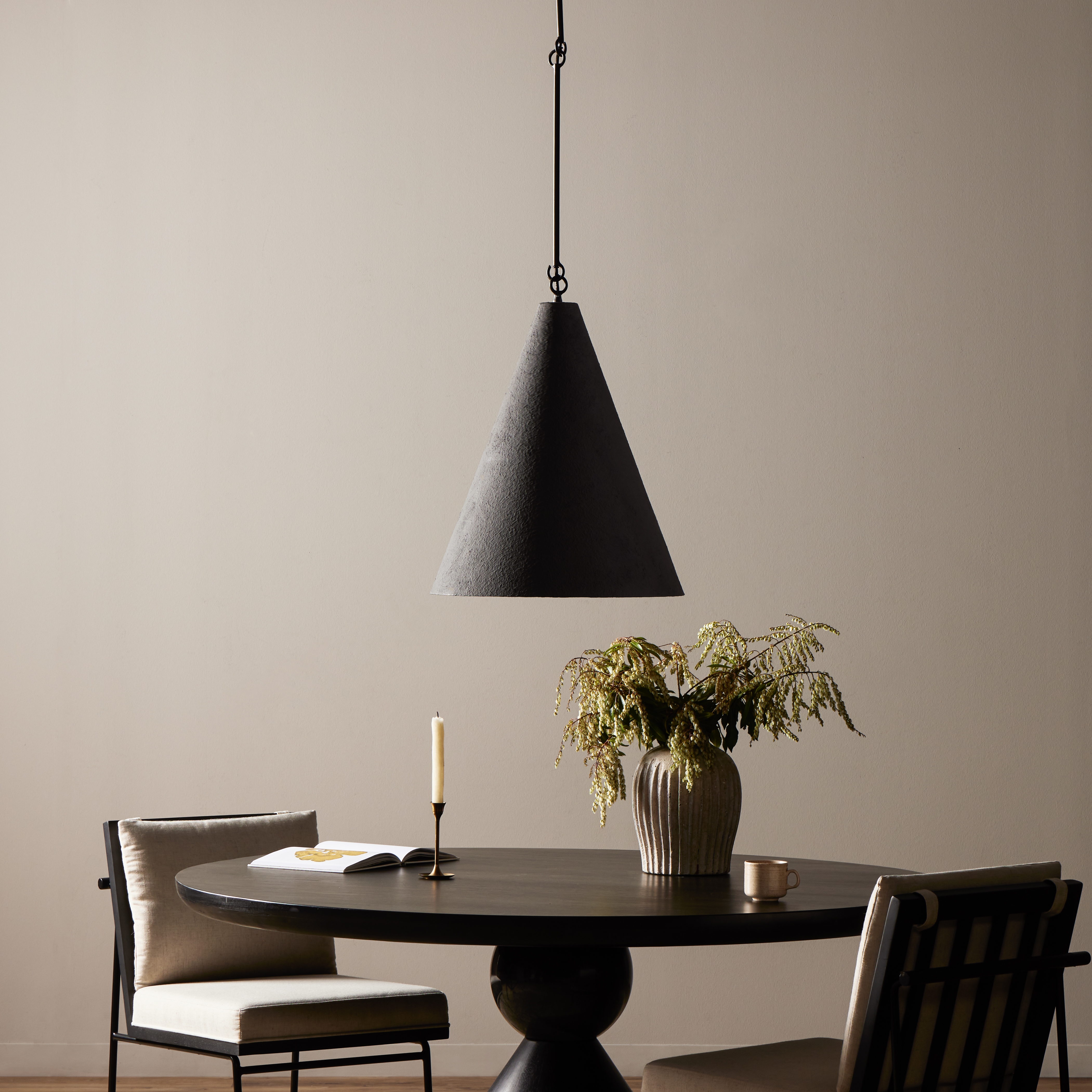 Grazia Pendant - Matte Black Plaster - Image 6